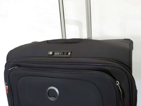 $400 Delsey DLX 29" Expandable Suitcase Check In Luggage Spinner Black TSA Lock