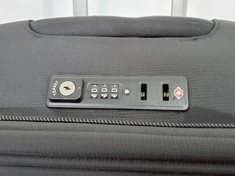 $400 Delsey DLX 29" Expandable Suitcase Check In Luggage Spinner Black TSA Lock