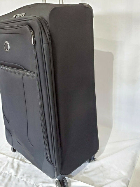 $400 Delsey DLX 29" Expandable Suitcase Check In Luggage Spinner Black TSA Lock