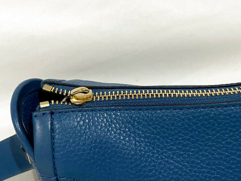 $248 MICHAEL KORS Women's Carine Leather Large Crossbody Shoulder Bag Blue