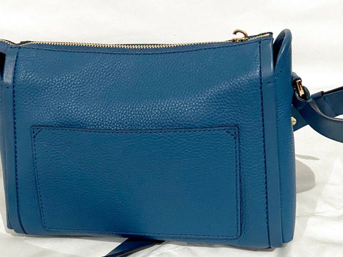 $248 MICHAEL KORS Women's Carine Leather Large Crossbody Shoulder Bag Blue