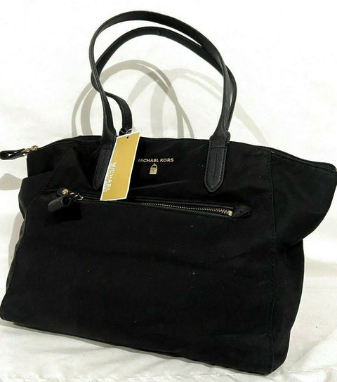 $198 MICHAEL KORS Women's Medium Black Tote Shoulder Handbag Nylon