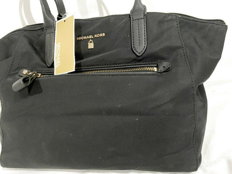 $198 MICHAEL KORS Women's Medium Black Tote Shoulder Handbag Nylon