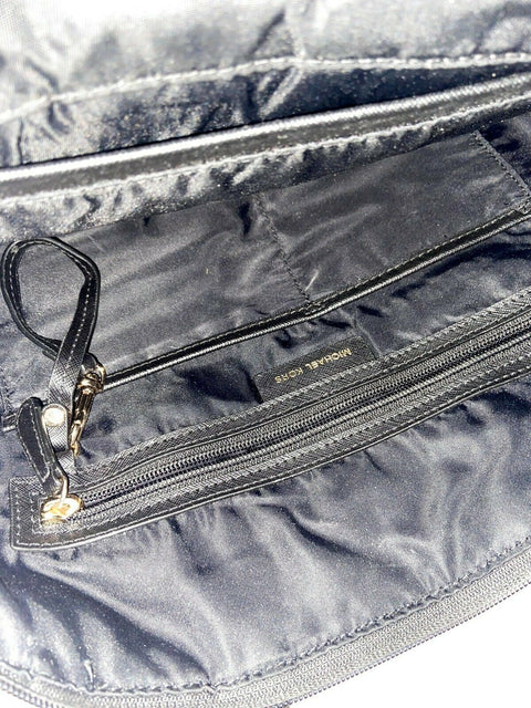 $198 MICHAEL KORS Women's Medium Black Tote Shoulder Handbag Nylon