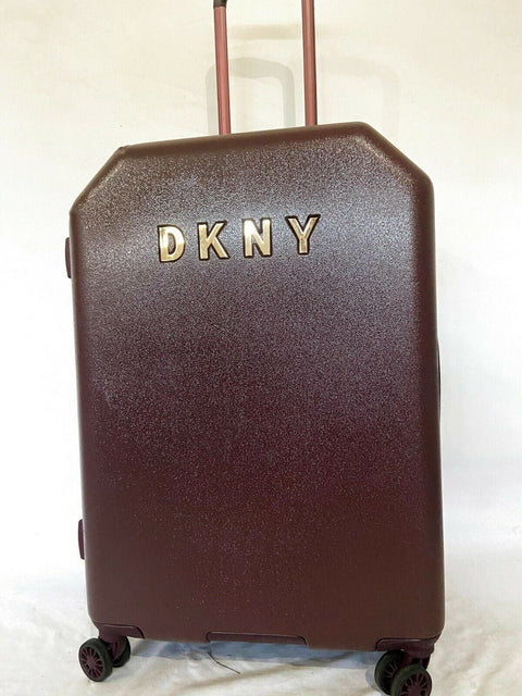 $300 DKNY Allure 24" Medium Hard Case Spinner Wheels Suitcase Luggage Wine Red