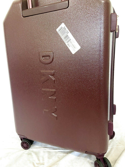 $300 DKNY Allure 24" Medium Hard Case Spinner Wheels Suitcase Luggage Wine Red