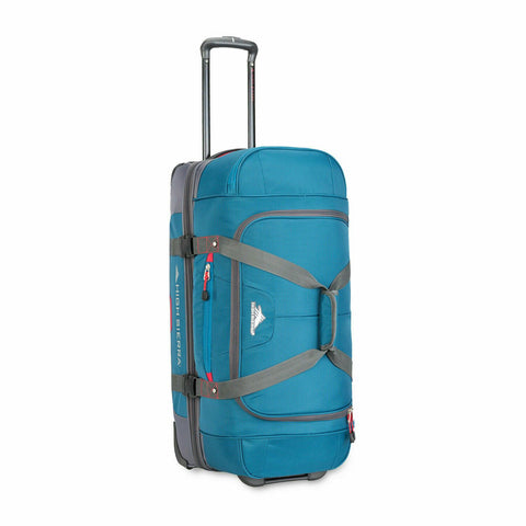 $320 New High Sierra 28" Drop Bottom Wheeled Duffel Bag with Handle Teal Blue