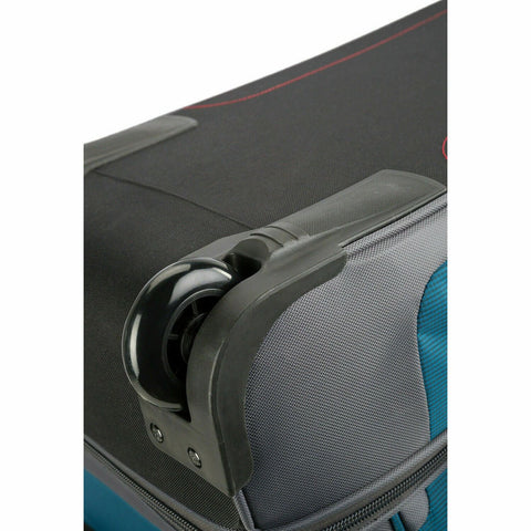 $320 New High Sierra 28" Drop Bottom Wheeled Duffel Bag with Handle Teal Blue
