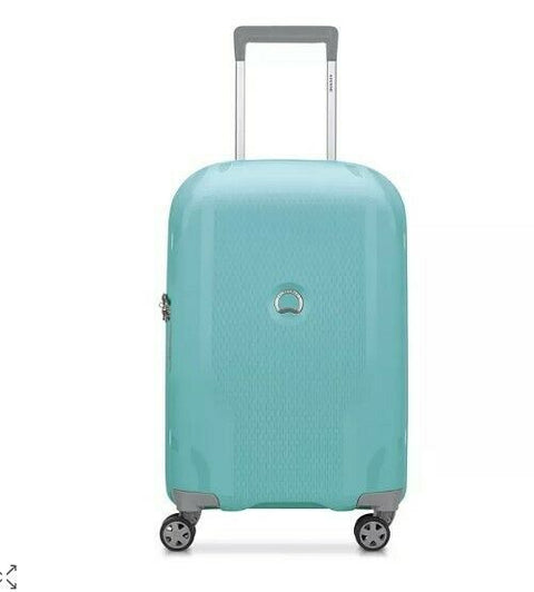 $380 Delsey Clavel 19" International Expandable Spinner Carry On Suitcase Aqua