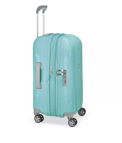 $380 Delsey Clavel 19" International Expandable Spinner Carry On Suitcase Aqua