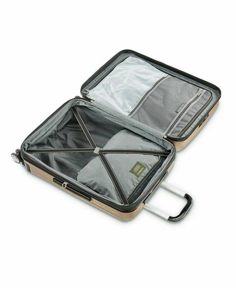 $420 New Samsonite Mystique 2.0 25" Hardside Spinner Luggage Gold Suitcase TSA