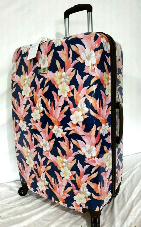 New Tommy Bahama Blue Flowers Michelada 28" Hardside Spinner Suitcase Large