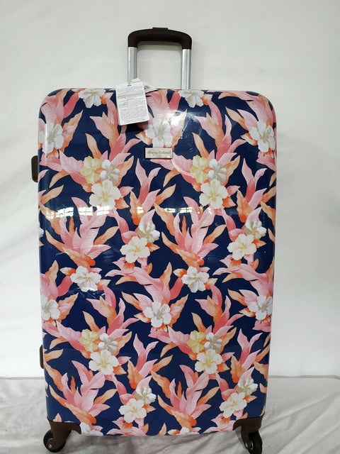 New Tommy Bahama Blue Flowers Michelada 28" Hardside Spinner Suitcase Large