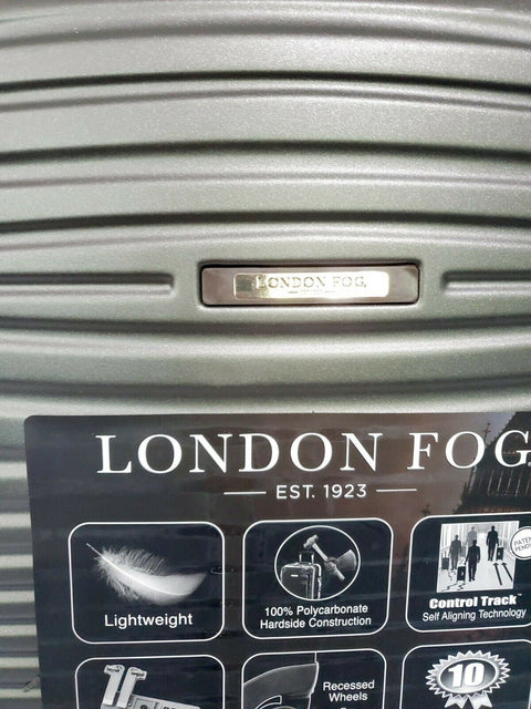 LONDON FOG Oxford II Hard Expandable Spinner Luggage Green Olive 29" TSA