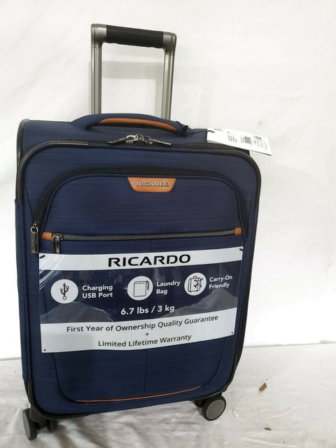 $280 New Ricardo Cabrillo 2.0 21" Softside Carry-On Spinner Luggage Suitcase USB
