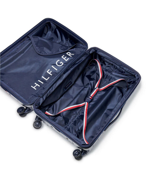 $450 New Tommy Hilfiger Riverdale 26" Hard Upright Check In Luggage Silver