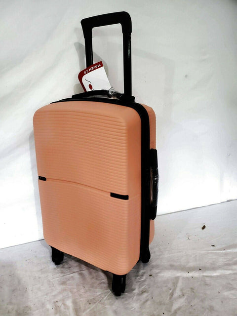 $320 New Solite Maven 2.0 Expandable Spinner Luggage 22" Carry On Rose Gold