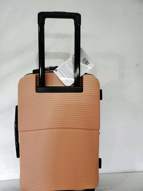 $320 New Solite Maven 2.0 Expandable Spinner Luggage 22" Carry On Rose Gold