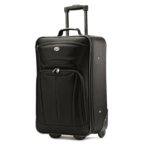 $240 American Tourister Soft-side Luggage Black Travel Bag Size 20" Carry On