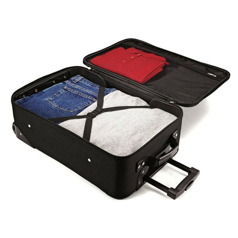$240 American Tourister Soft-side Luggage Black Travel Bag Size 20" Carry On