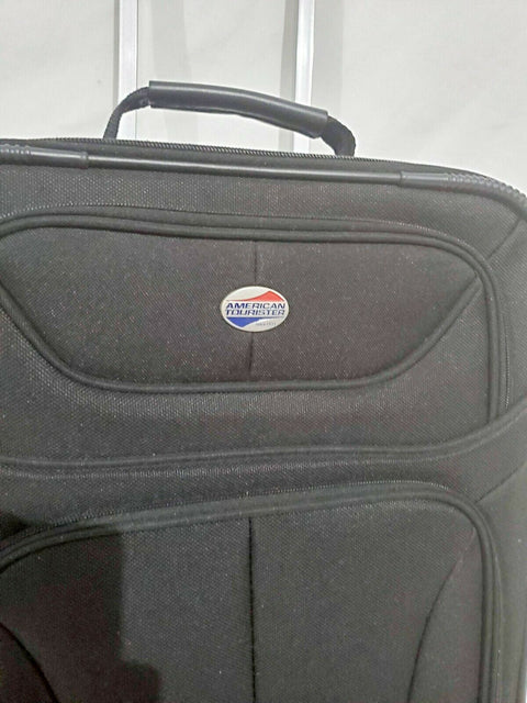 $240 American Tourister Soft-side Luggage Black Travel Bag Size 20" Carry On