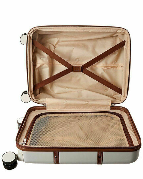 $500 Delsey Rendez-Vous 22" Expandable Carry-On Luggage Suitcase White Hardcase