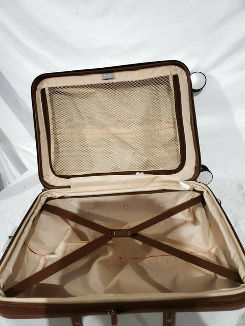 $500 Delsey Rendez-Vous 22" Expandable Carry-On Luggage Suitcase White Hardcase