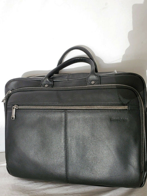 $300 Samsonite Leather Checkpoint Friendly Case Business Laptop Bag Black