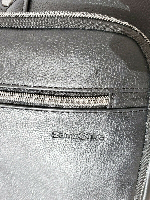 $300 Samsonite Leather Checkpoint Friendly Case Business Laptop Bag Black
