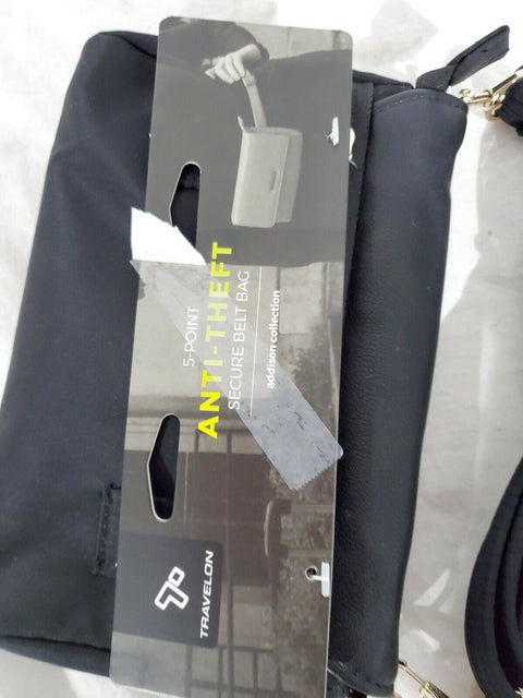 $120 New Travelon Anti-Theft Addison Convertible Crossbody Belt Bag Black