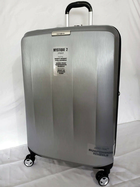 $580 Samsonite Mystique 2.0 28" Hardside Spinner Luggage Silver Suitcase TSA