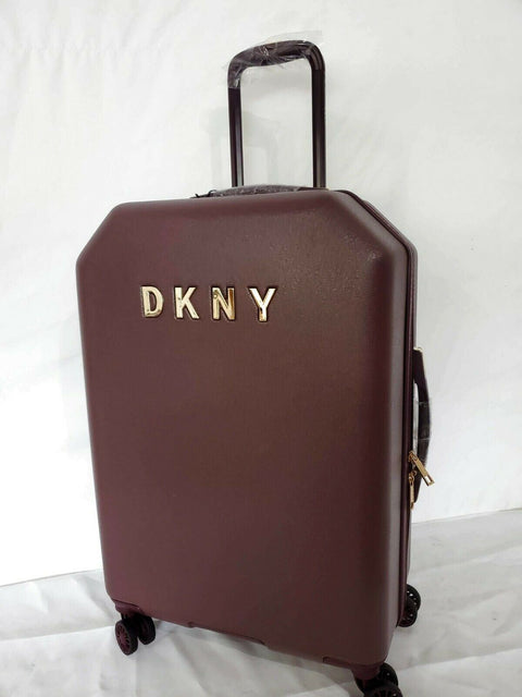 $395 New DKNY Allure 24" Hard Case Spinner Wheels Suitcase Luggage Wine Red