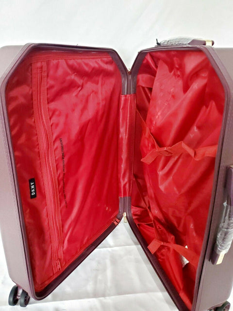 $395 New DKNY Allure 24" Hard Case Spinner Wheels Suitcase Luggage Wine Red