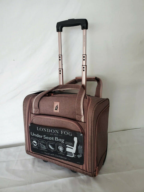 $360 LONDON FOG NEWCASTLE 15" CARRY ON UNDER SEAT BAG HERRINGBONE