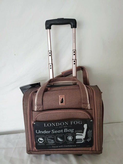 $360 LONDON FOG NEWCASTLE 15" CARRY ON UNDER SEAT BAG HERRINGBONE