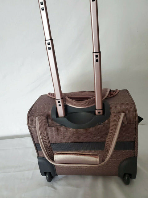 $360 LONDON FOG NEWCASTLE 15" CARRY ON UNDER SEAT BAG HERRINGBONE