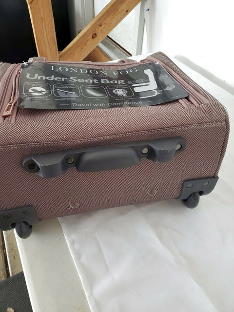 $360 LONDON FOG NEWCASTLE 15" CARRY ON UNDER SEAT BAG HERRINGBONE