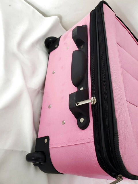 $280 Rockland 28" Large Luggage Rolling Suitcase Pink Two Wheeled