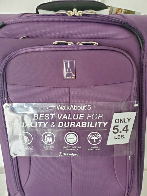 $360 TRAVELPRO WALKABOUT 5 21" TWO WHEEL SUITCASE LUGGAGE CARRY ON PURPLE