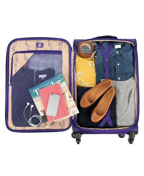 New Atlantic Infinity Lite 4 21" Expandable Spinner Luggage Carry On Purple