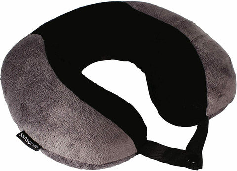 New Samsonite Dual Comfort Neck Travel Pillow Grey/Black Soft Plush