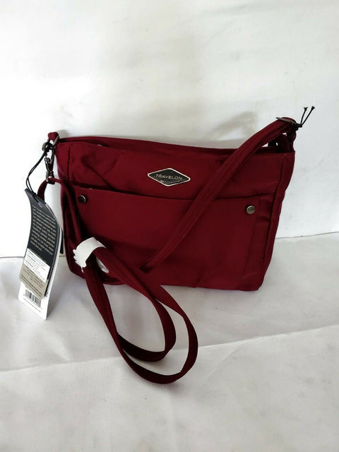 $120 New Travelon Anti-Theft Parkview Small Crossbody Bag Wine Purple