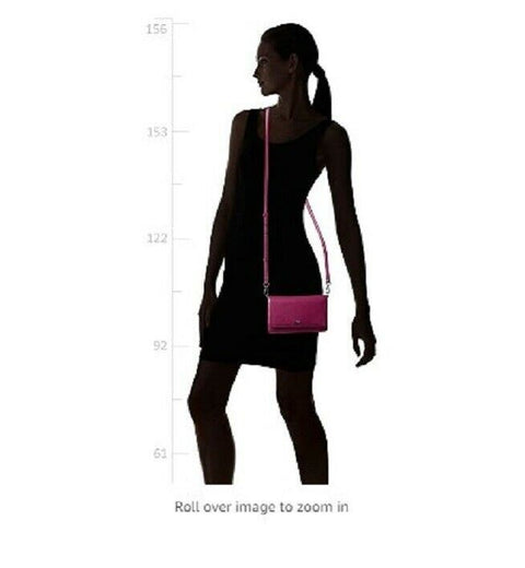 $198 Michael Kors Women's Mott Pebble Leather Phone Crossbody Wallet Red