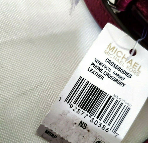 $198 Michael Kors Women's Mott Pebble Leather Phone Crossbody Wallet Red