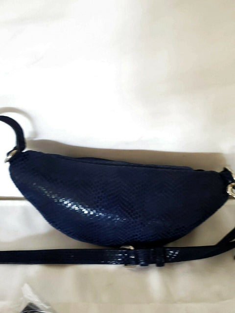 $198 New DKNY Women's Blue Sally Belt Bag Leather