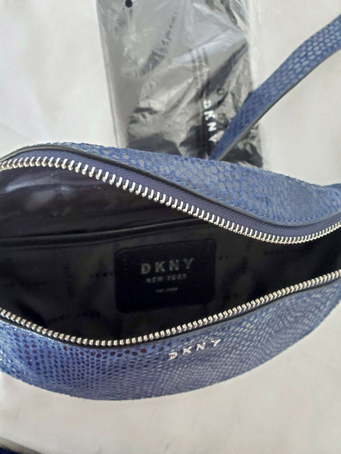 $198 New DKNY Women's Blue Sally Belt Bag Leather