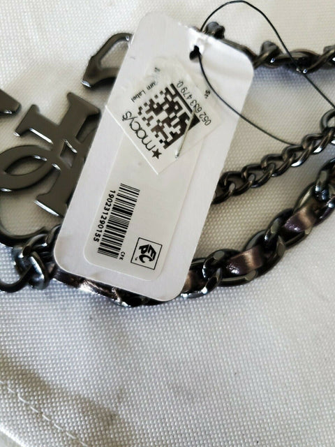 $128 New Guess Miriam Belt Bag Silver Gray