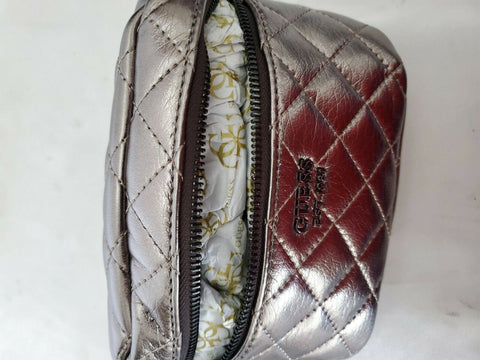 $128 New Guess Miriam Belt Bag Silver Gray