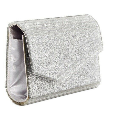 $99 INC International Concepts Women's Maria Envelope Glitter Clutch Silver