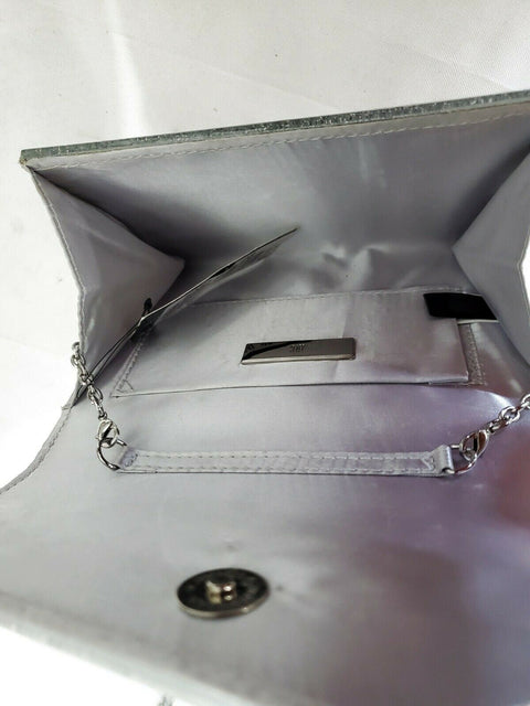 $99 INC International Concepts Women's Maria Envelope Glitter Clutch Silver